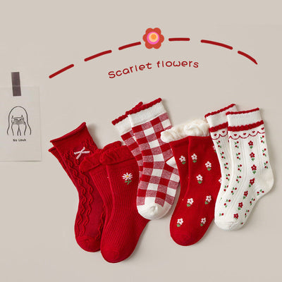 Children's Socks Autumn And Winter Cartoon Forest Red Lace Socks my mini creator
