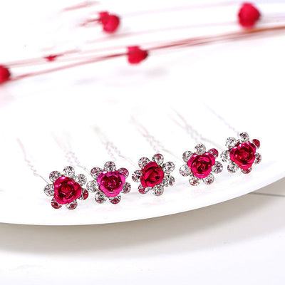 Alloy Rhinestone Tuck Comb Rose Diamond Hair Comb Stylish Hair Accessories Accessories my mini creator